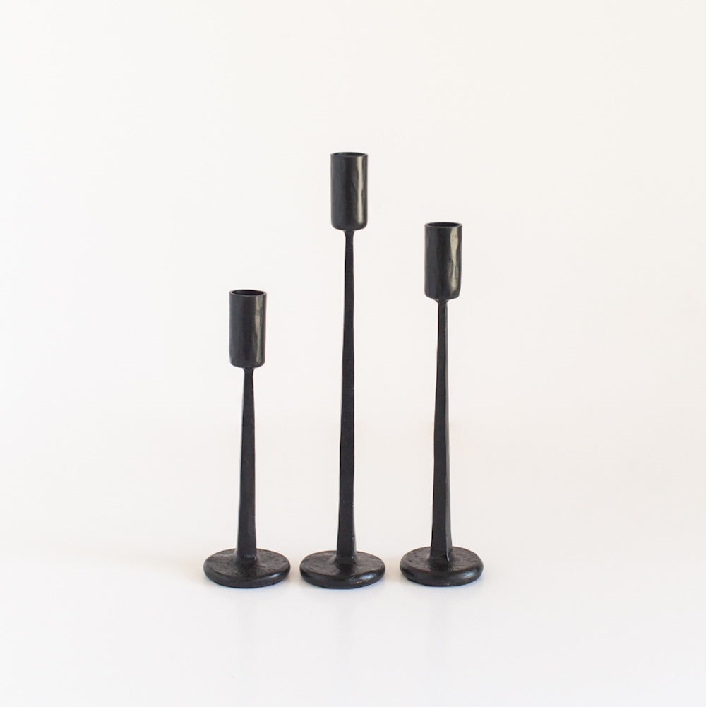 Dante Black Candlesticks - Set of 3
