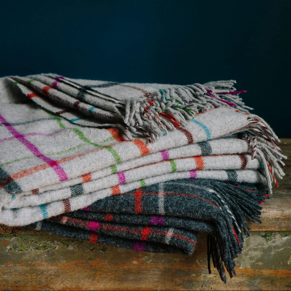 Fog Plaid Multi Throw
