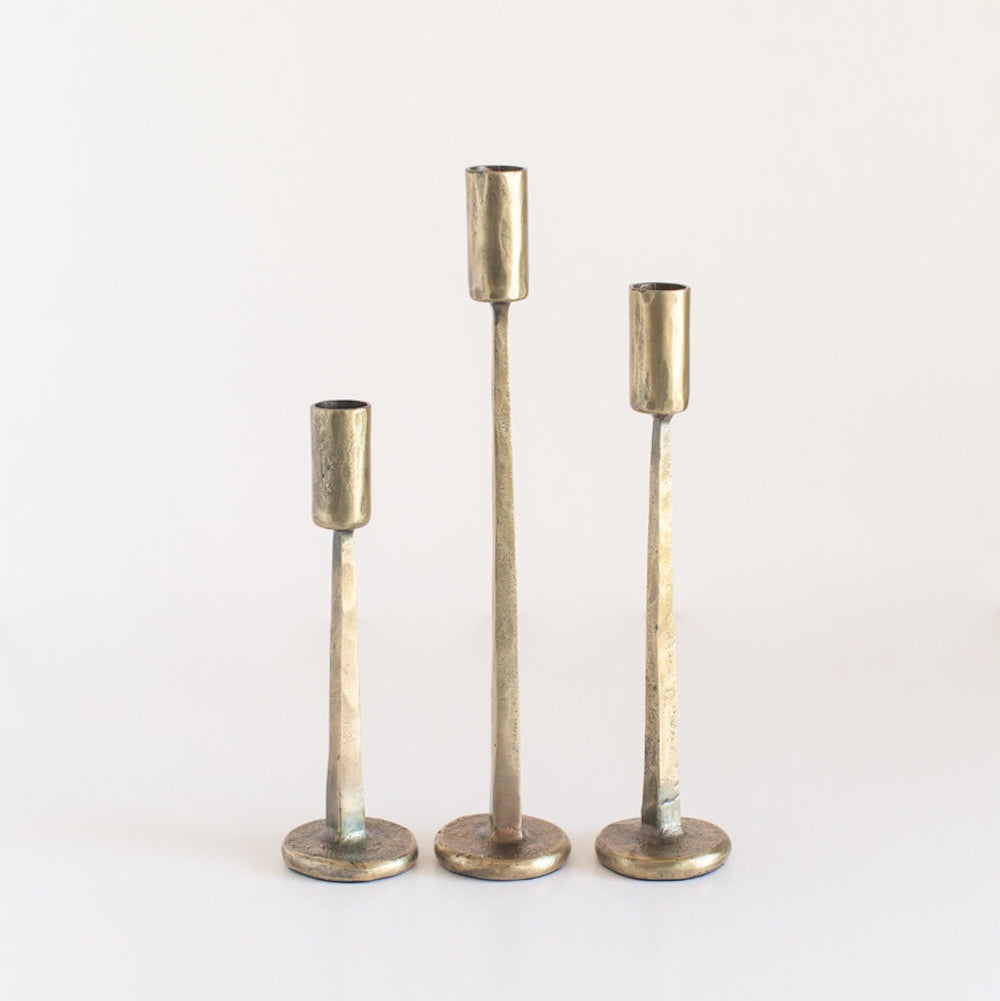 Dante Brass Candlesticks - Set of 3