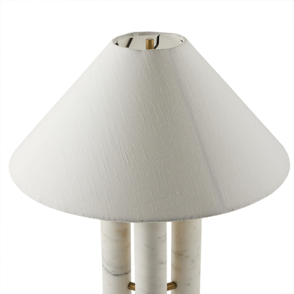 Medici Table Lamp, White Silk Shade