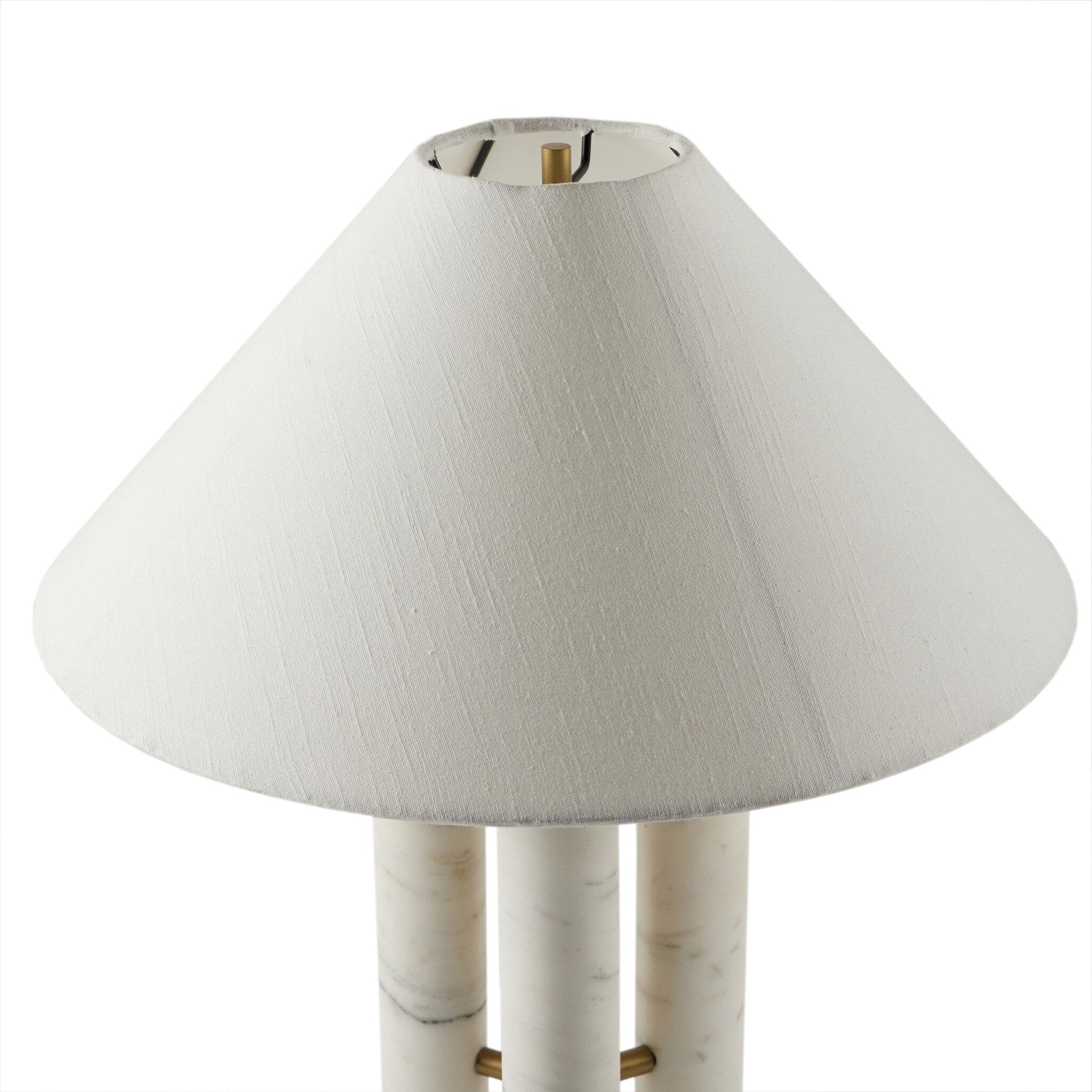 Medici Table Lamp, White Silk Shade