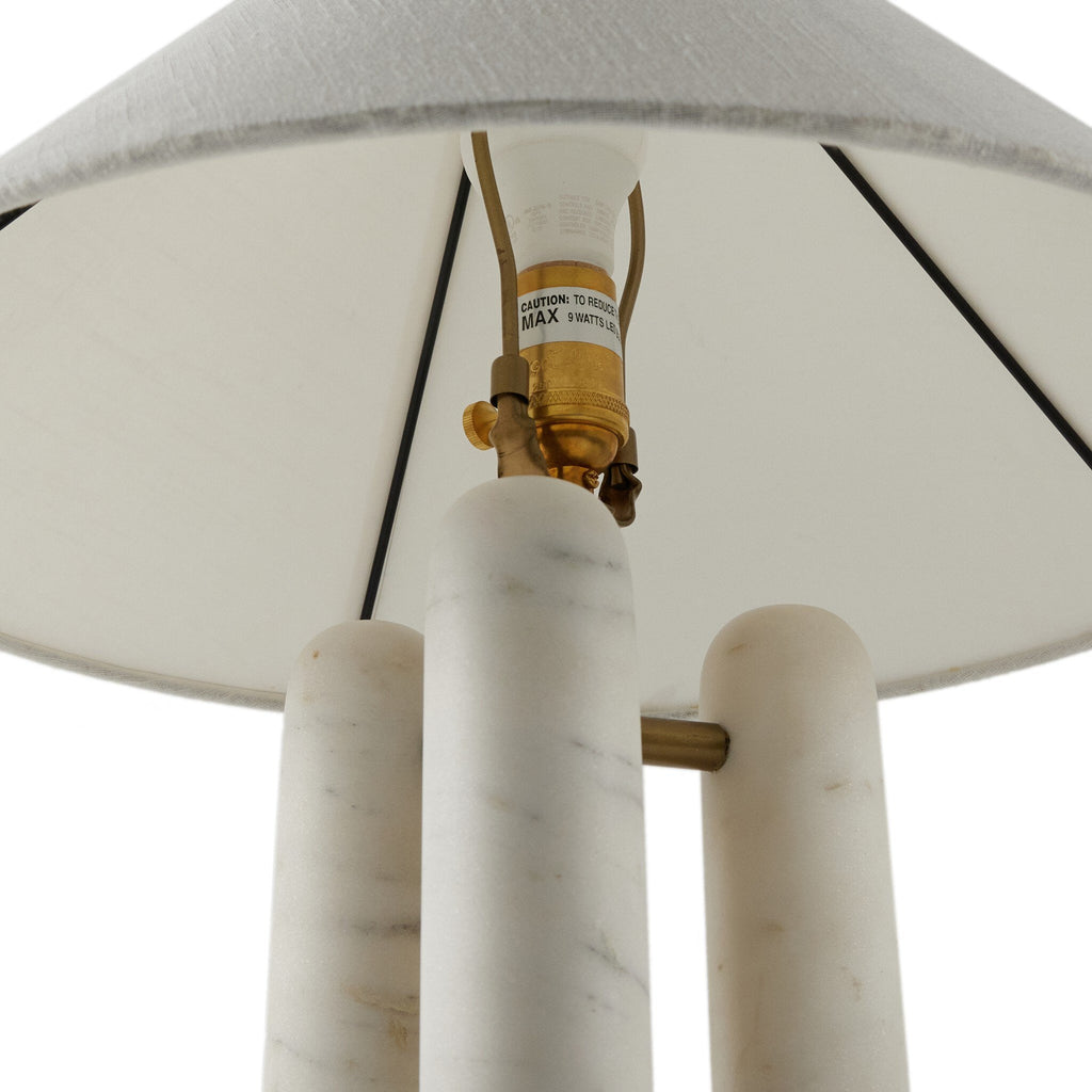 Medici Table Lamp, White Silk Shade