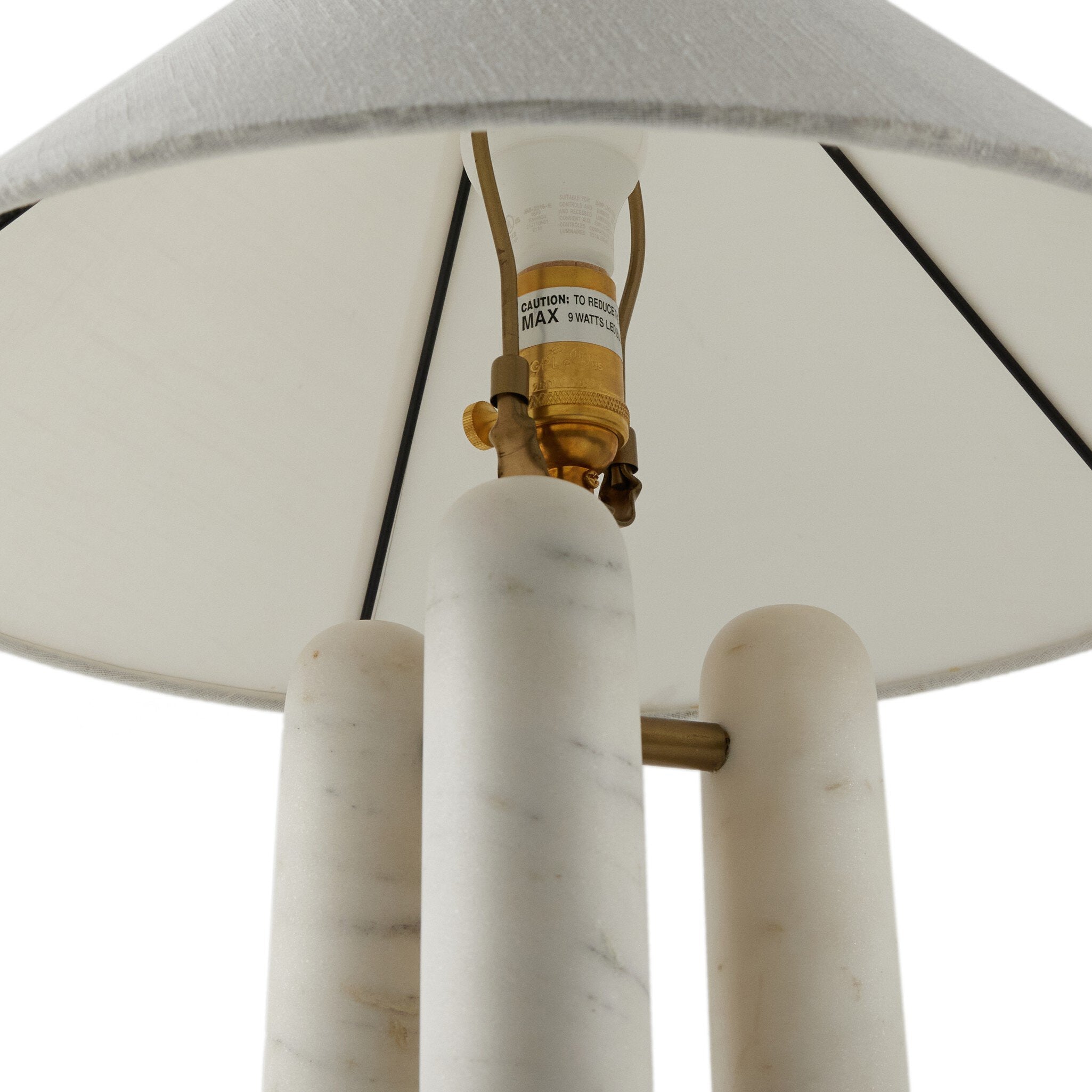 Medici Table Lamp, White Silk Shade