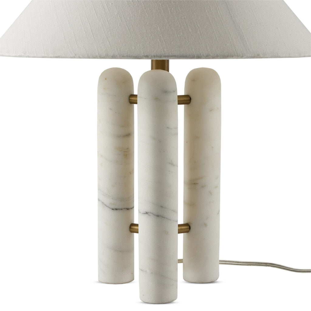 Medici Table Lamp, White Silk Shade