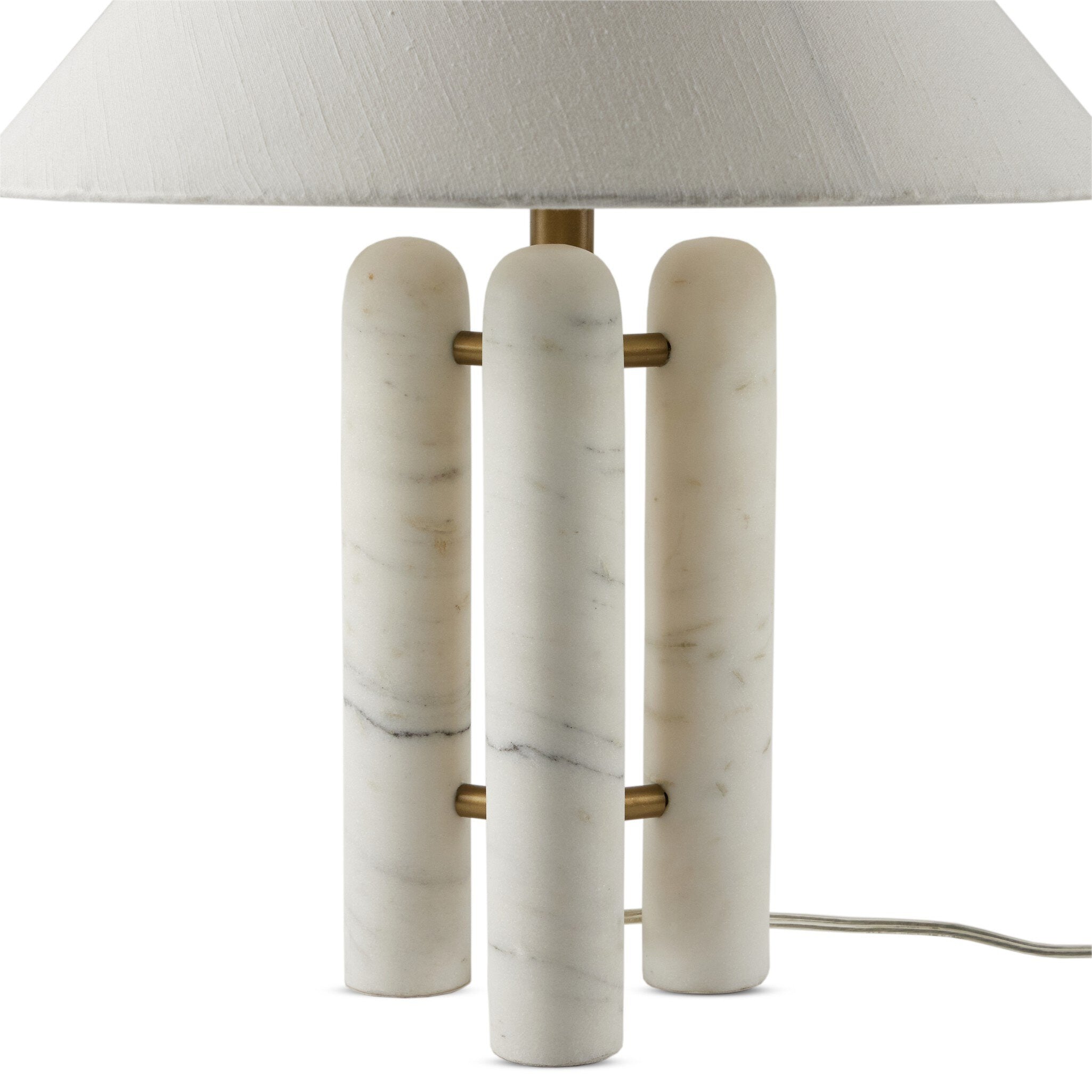 Medici Table Lamp, White Silk Shade
