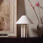 Medici Table Lamp, White Silk Shade