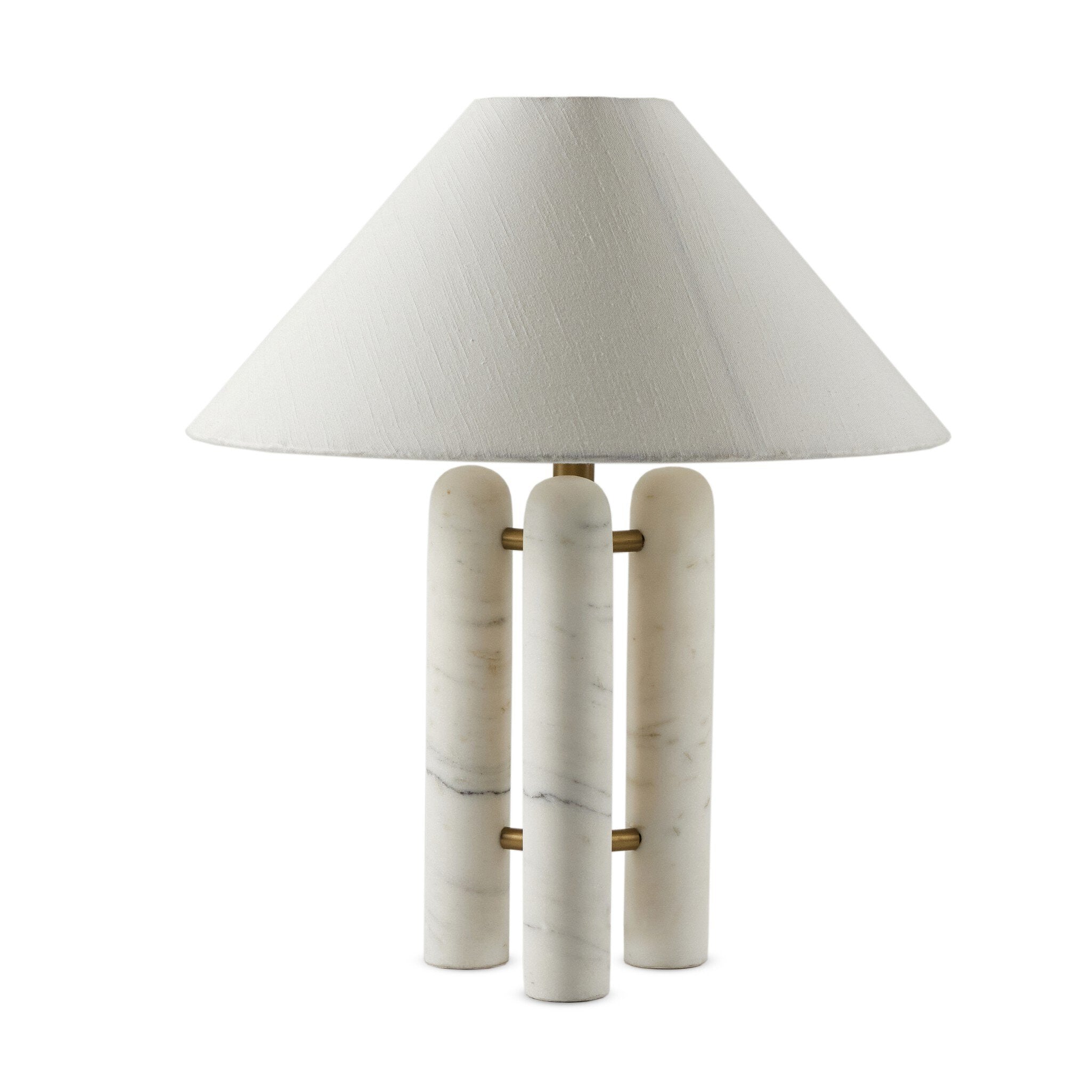 Medici Table Lamp, White Silk Shade