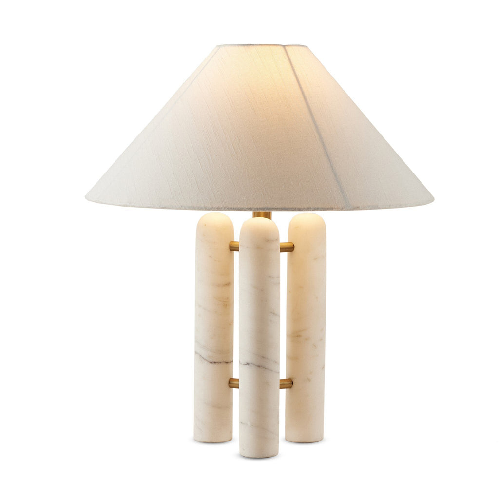 Medici Table Lamp, White Silk Shade