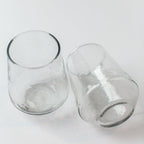 Handblown Hammered Glass Water Tumbler, Clear - Set of 4