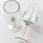 Handblown Hammered Wine Glasses, Clear - Set of 4