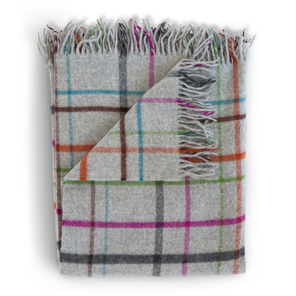Fog Plaid Multi Throw