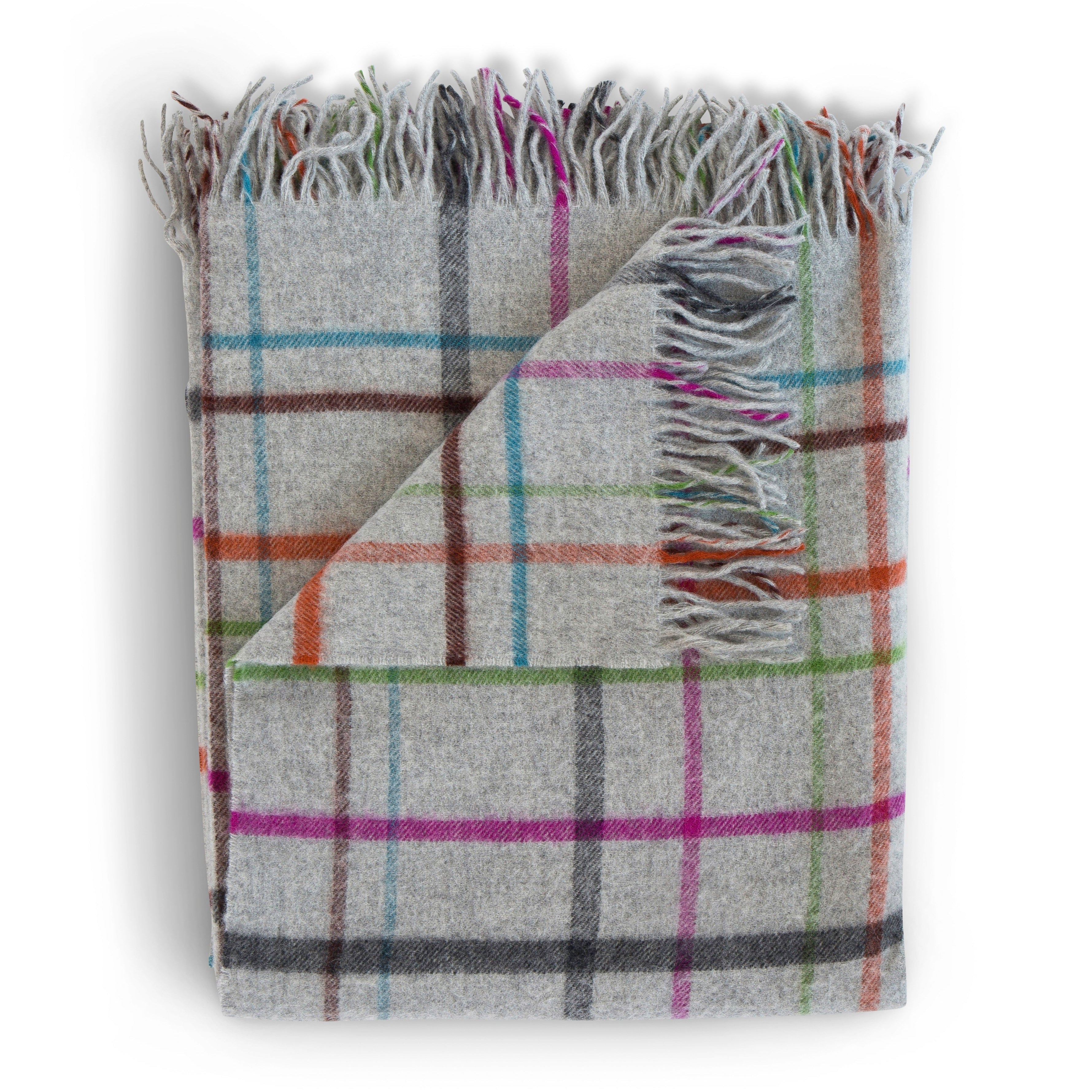Fog Plaid Multi Throw