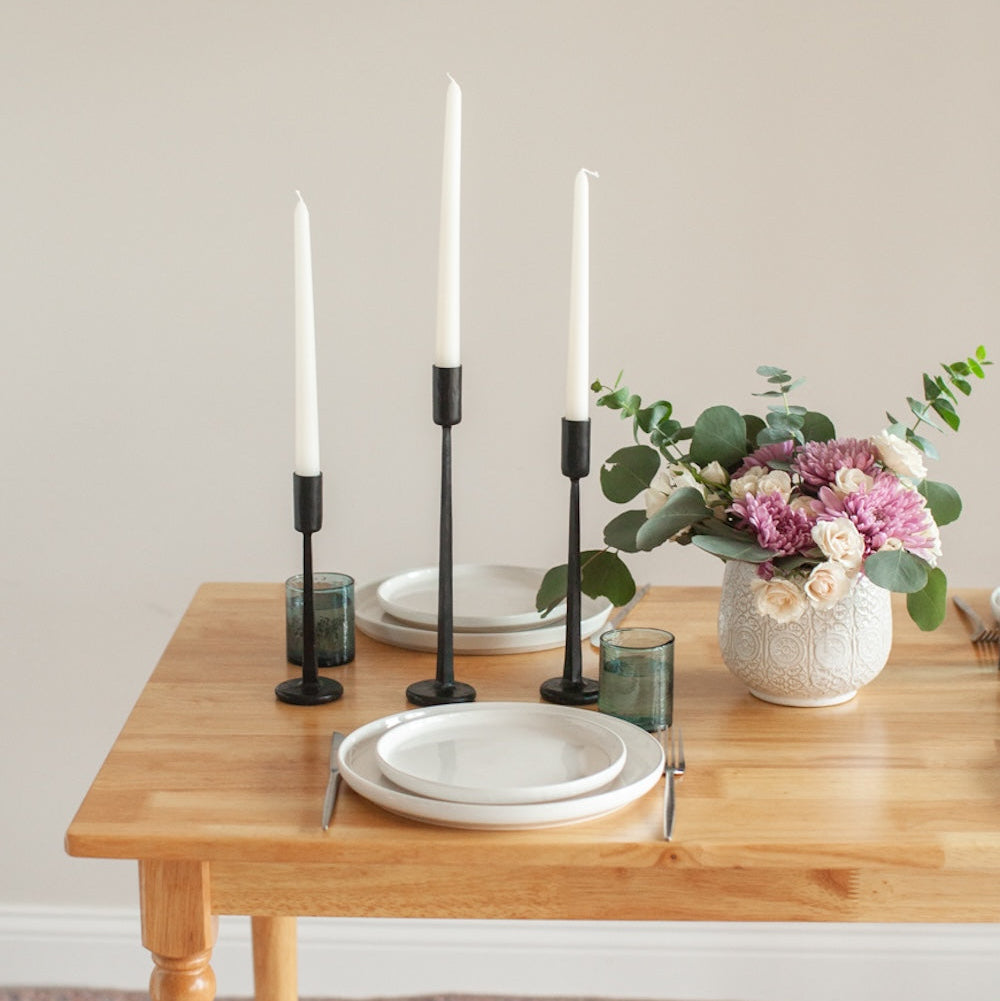 Dante Black Candlesticks - Set of 3