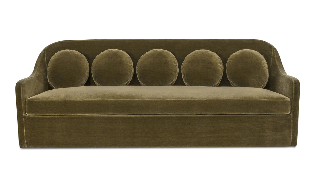 Kira Sofa Dark Green Faux Mohair