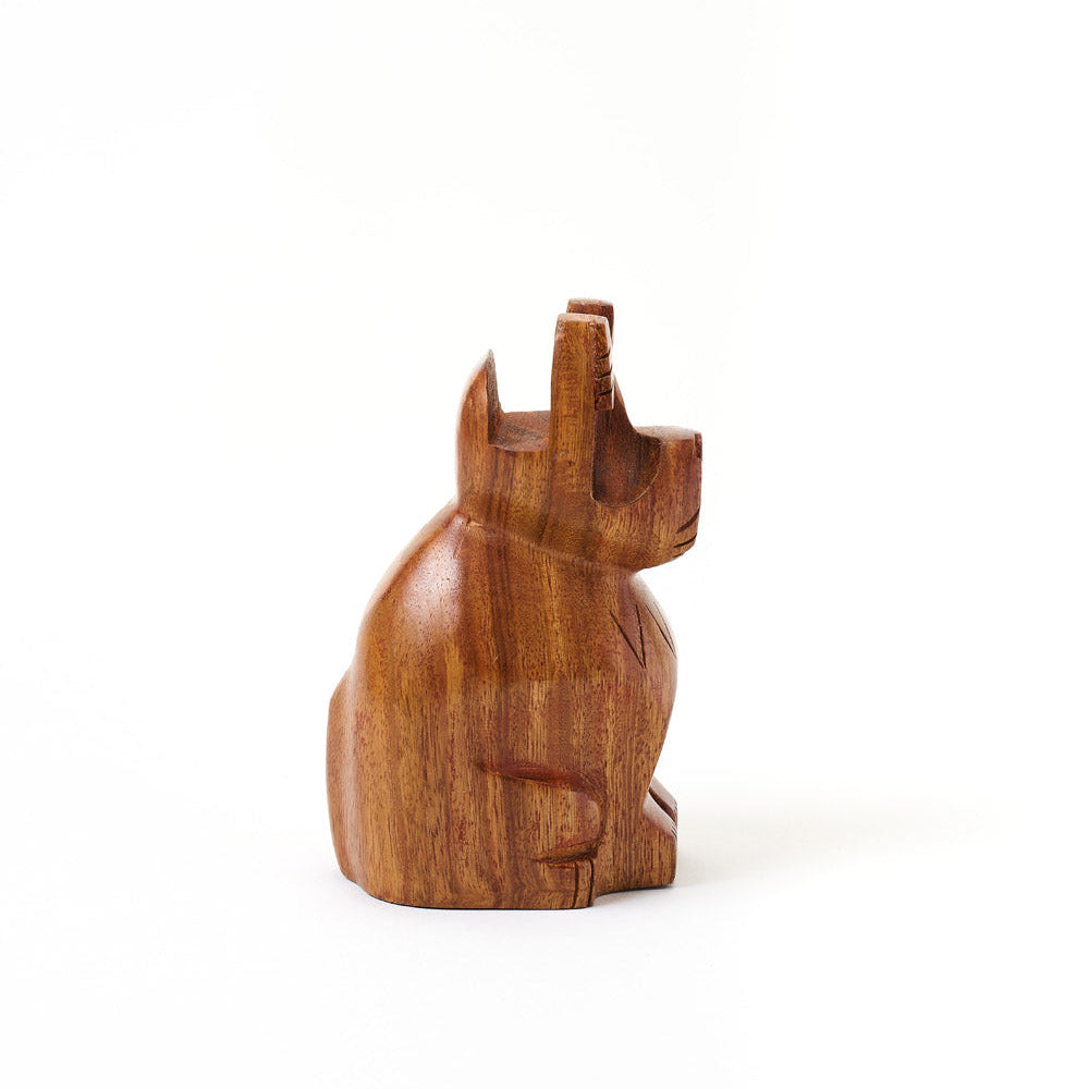 Dog Eyeglass Holder Stand - Hand Carved Wood