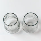 Handblown Hammered Glass Water Tumbler, Clear - Set of 4
