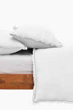 Linen Fringe Me Kantha Duvet Cover Set