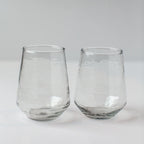 Handblown Hammered Glass Water Tumbler, Clear - Set of 4