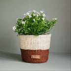 Others Striped Brown Flower Pot