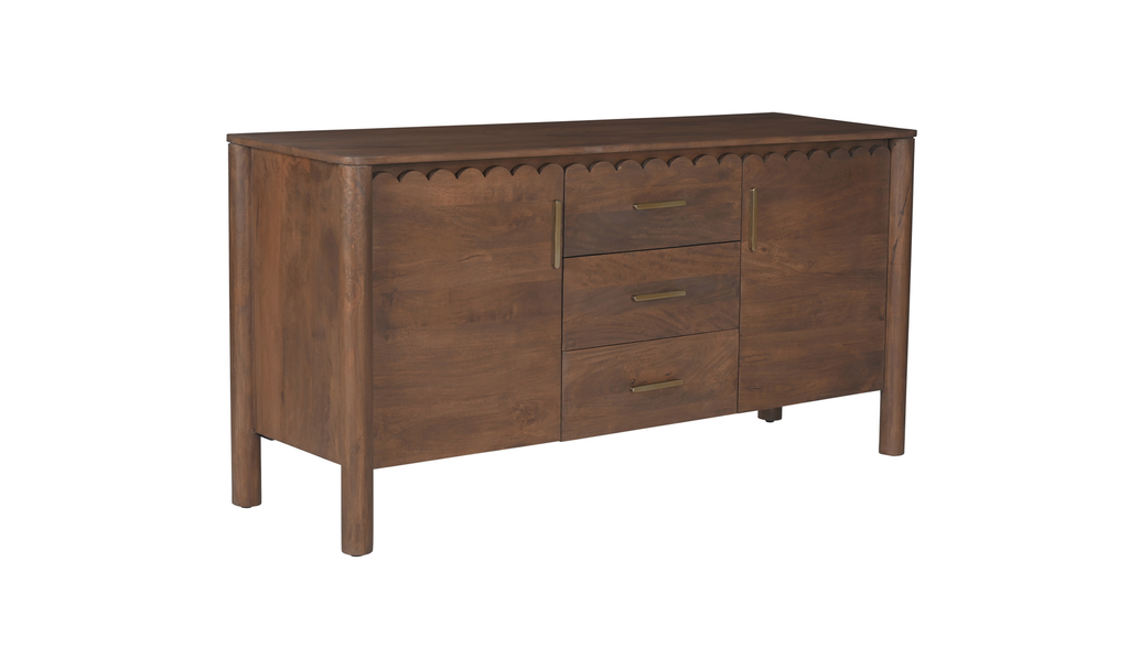 Bradbury 3 Drawer Sideboard Vintage Brown